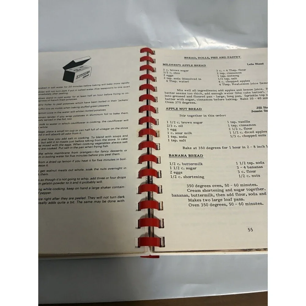 Temple Baptist Church Cookbook Ladies fellowship Group Vintage 1968-88